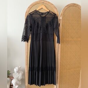 Zara Elegant Black Lace Dress. Size M.